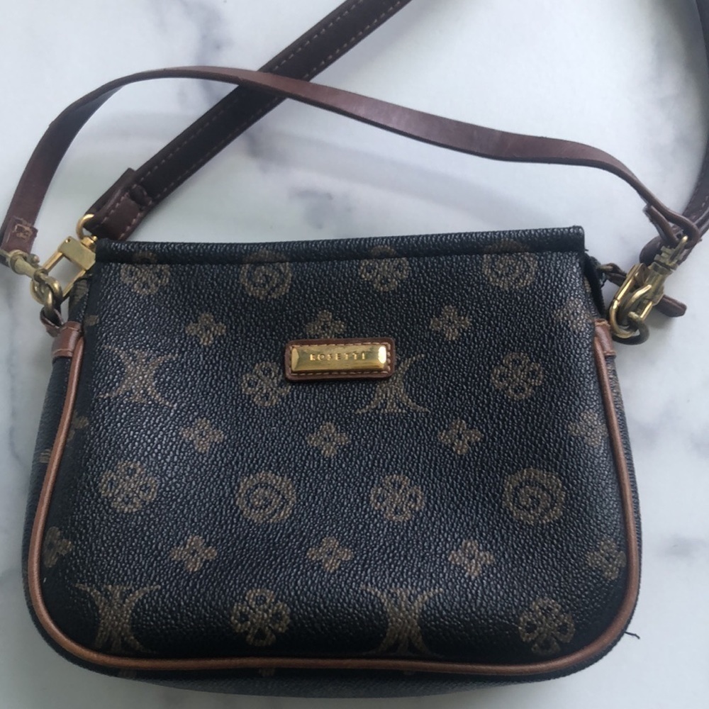 Rosetti Small Brown Crossbody Purse Bag Vinyl